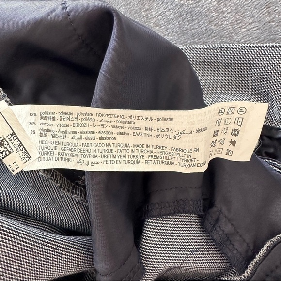 ZARA Blue Pattern Slim Leg Classic Trouser Pants - Picture 8 of 11